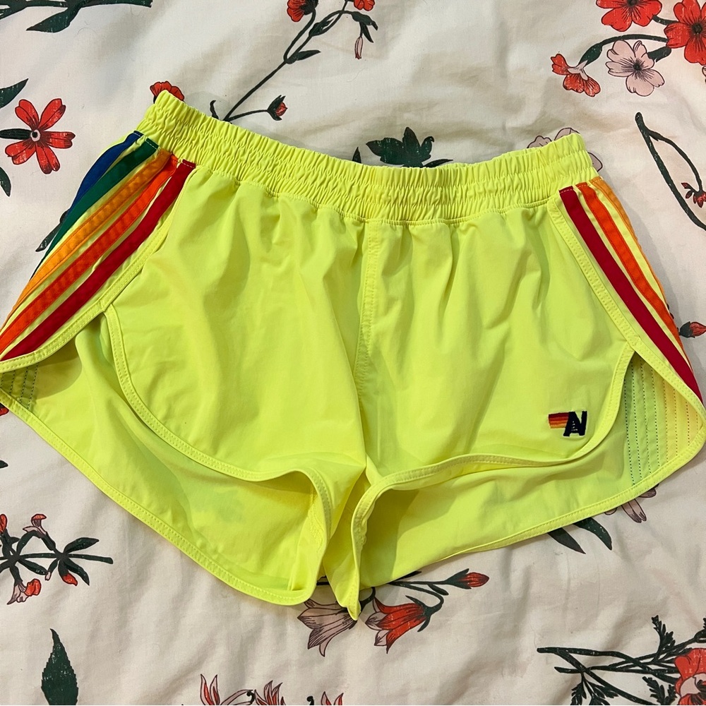Neon Yellow Aviator Nation Shorts